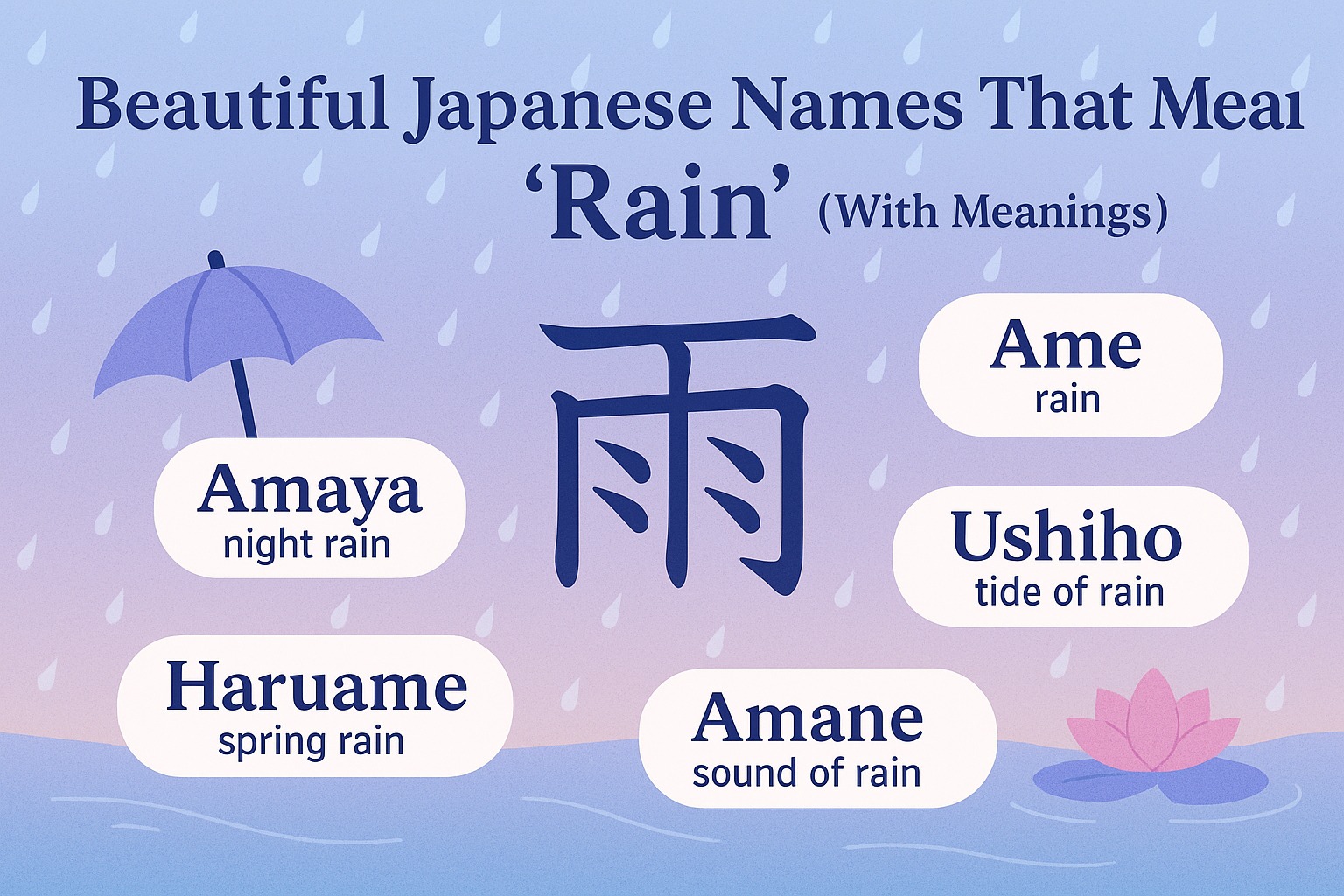 60+ Beautiful Japanese Names That Mean "Rain" (With Meanings) - Dynamic ...